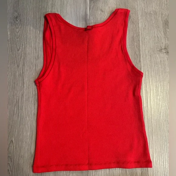 NWOT Skims Cotton Rib Crop Tank Red Size Medium - Picture 4 of 5